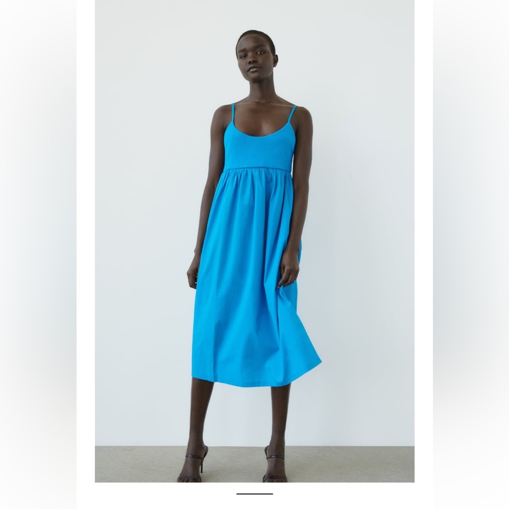 Zara DRESS WITH RIBBED TRIM